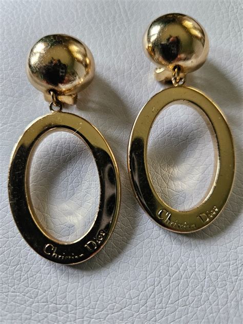 dior hanging earrings|authentic christian Dior earrings.